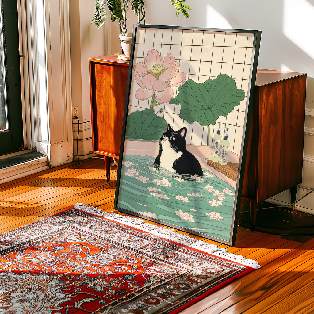 Mockup för Serene Feline – se hur affischen ser ut inramad på din vägg, Bozetto i hög tryckkvalitet