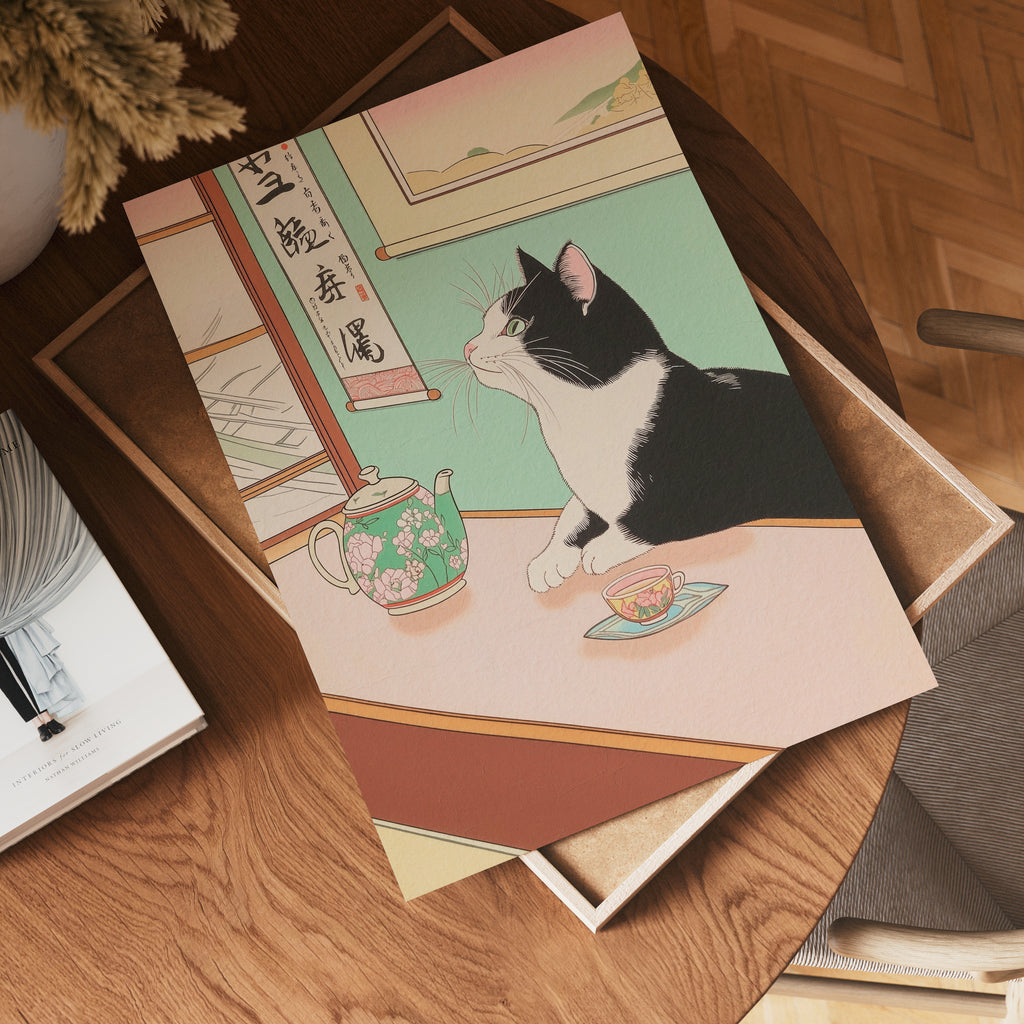 Mockup för Tranquil Feline – se hur affischen ser ut inramad på din vägg, Bozetto