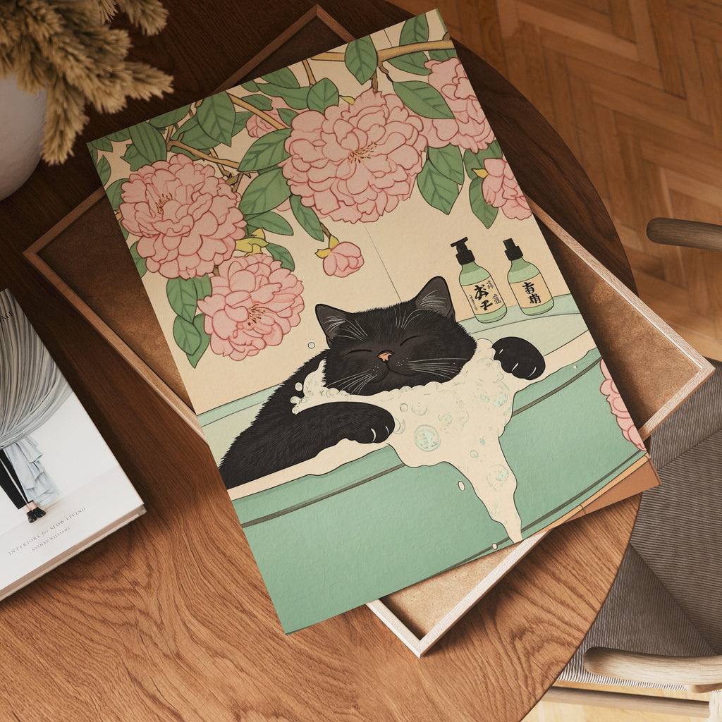 Väggmockup av Midnight Relaxation affisch på ljus vägg – Bozetto konsttryck – nr 4