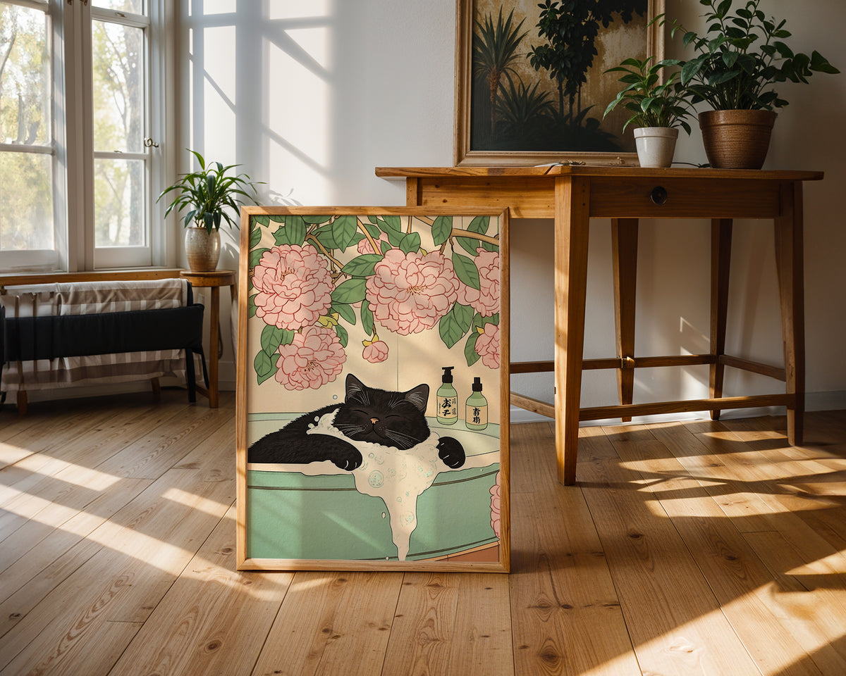 Väggmockup av Midnight Relaxation affisch på ljus vägg – Bozetto konsttryck – nr 2