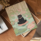 Väggmockup av Lotus Meditation Cat affisch på ljus vägg – Bozetto konsttryck – nr 4