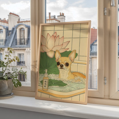 Chihuahua In Lotus Bath Poster