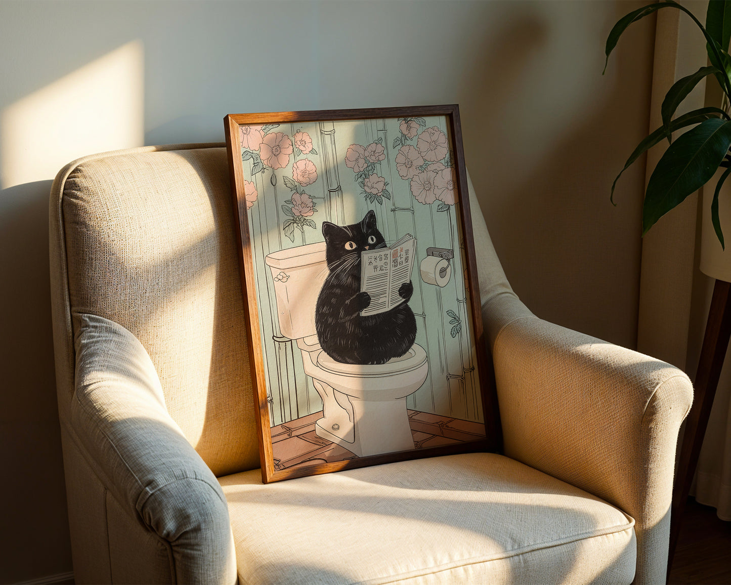 Black Cat Morning Routine Poster