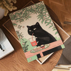 Väggmockup av Afternoon Tea Cat affisch på ljus vägg – Bozetto konsttryck – nr 4