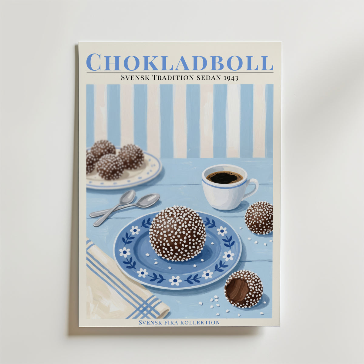 Chokladboll – stilfullt konsttryck från Bozetto, tryckt på matt finpapper i hög tryckkvalitet
