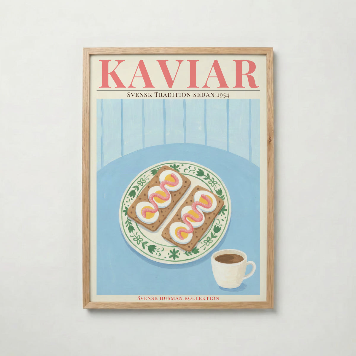 Kaviar Knäckebröd och Ägg – affisch med stilfullt motiv från Bozetto i hög kvalitet