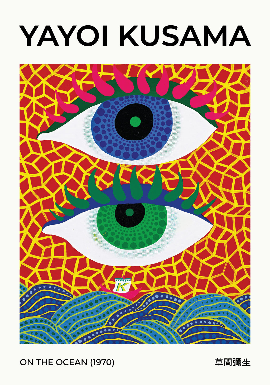 Yayoi Kusama On The Ocean poster visad rakt fram – Bozetto affisch i hög tryckkvalitet