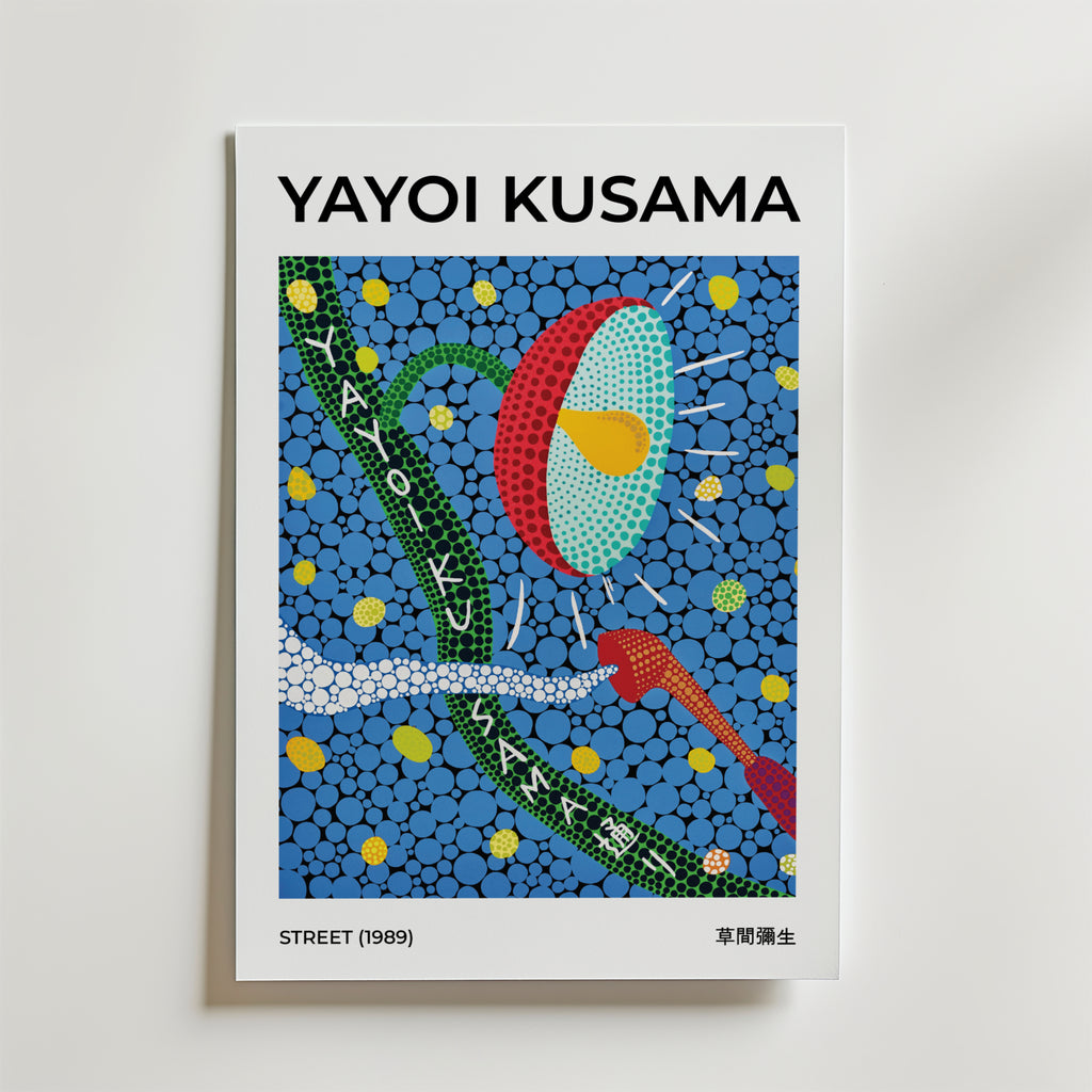 Yayoi Kusama Streets 1989 – stilfullt konsttryck från Bozetto, tryckt på matt finpapper