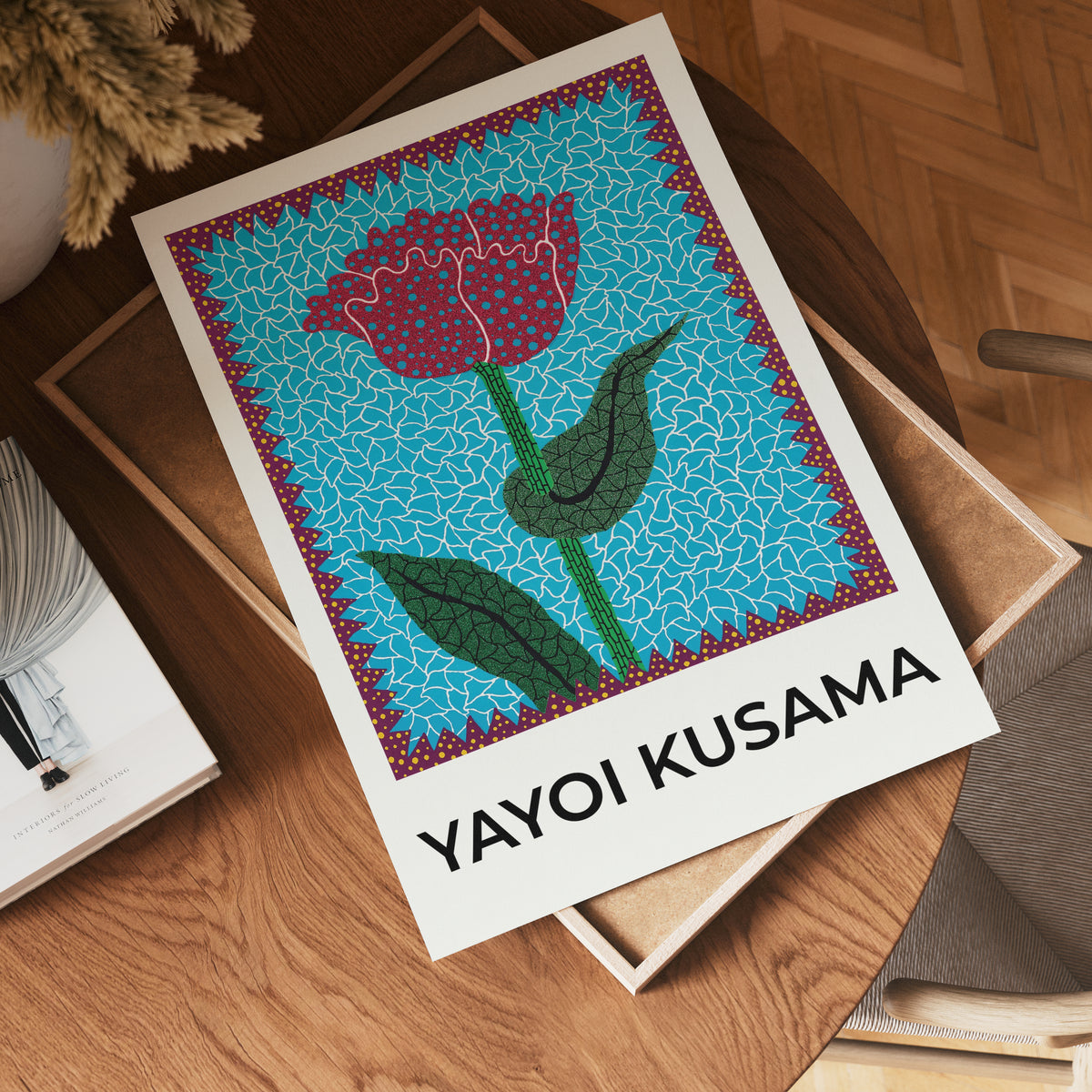 Yayoi Kusama Flower Pulse – affisch med stilfullt motiv från Bozetto i hög kvalitet