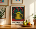 Väggmockup av Yayoi Kusama Pattern Botanist affisch på ljus vägg – Bozetto konsttryck