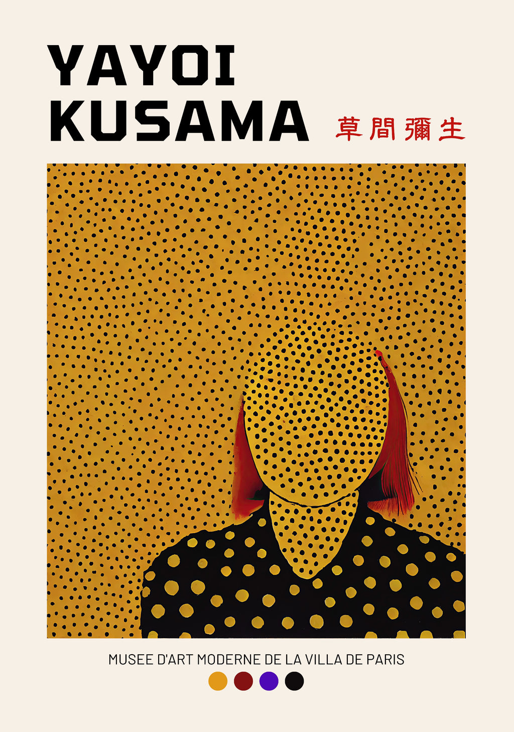 Yayoi Kusama Abstract Face poster visad rakt fram – Bozetto affisch i hög tryckkvalitet