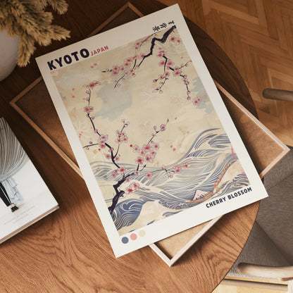 Kyoto Blossom Wave Poster