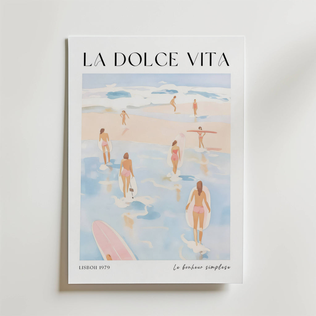 La Dolce Vita Lisbon – stilfullt konsttryck från Bozetto, tryckt på matt finpapper