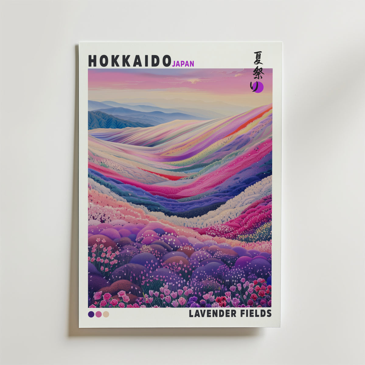 Hokkaido Lavender Fields – stilfullt konsttryck från Bozetto, tryckt på matt finpapper