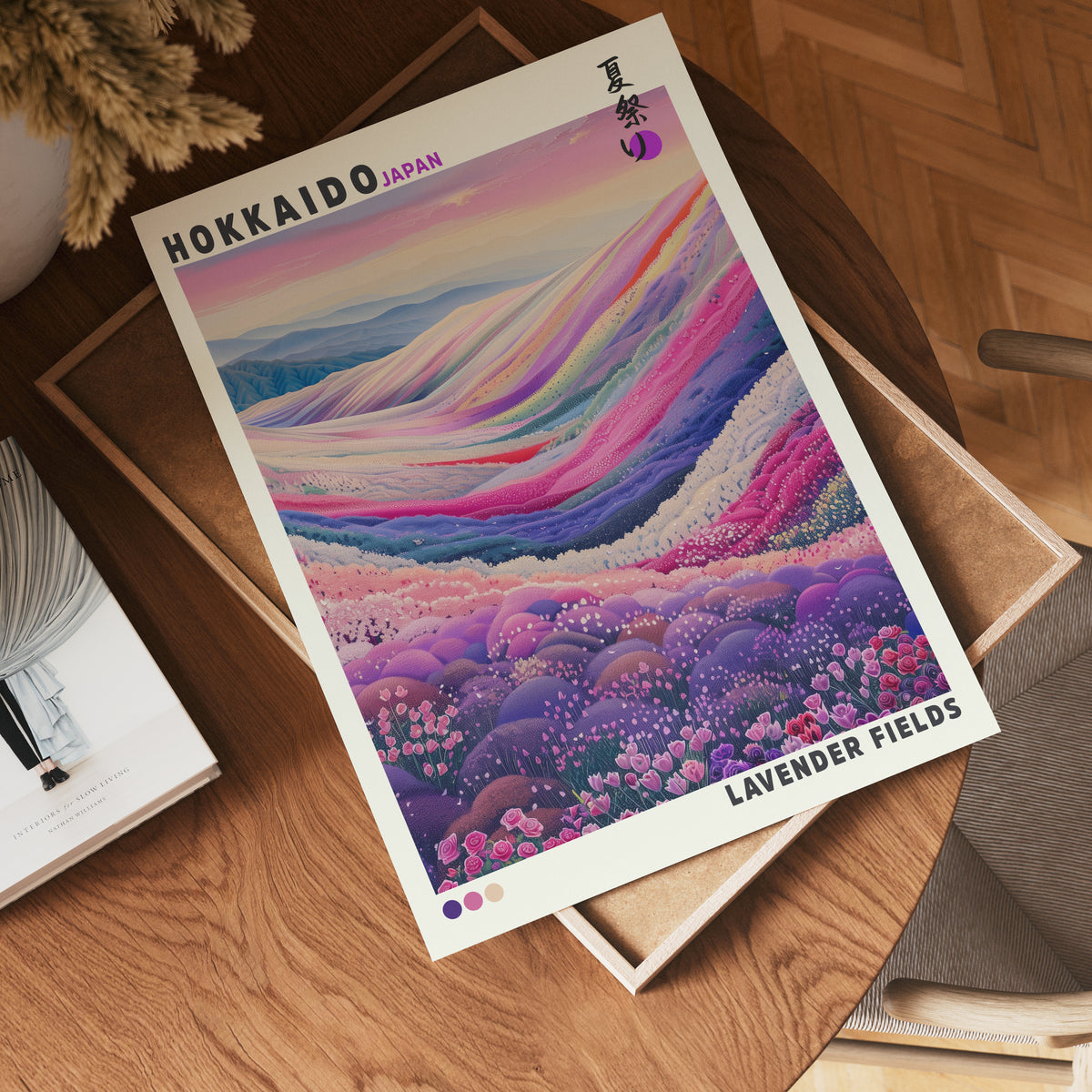 Hokkaido Lavender Fields – affisch med stilfullt motiv från Bozetto i hög kvalitet