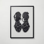 Spotted Strap Sandals Poster – svart ram