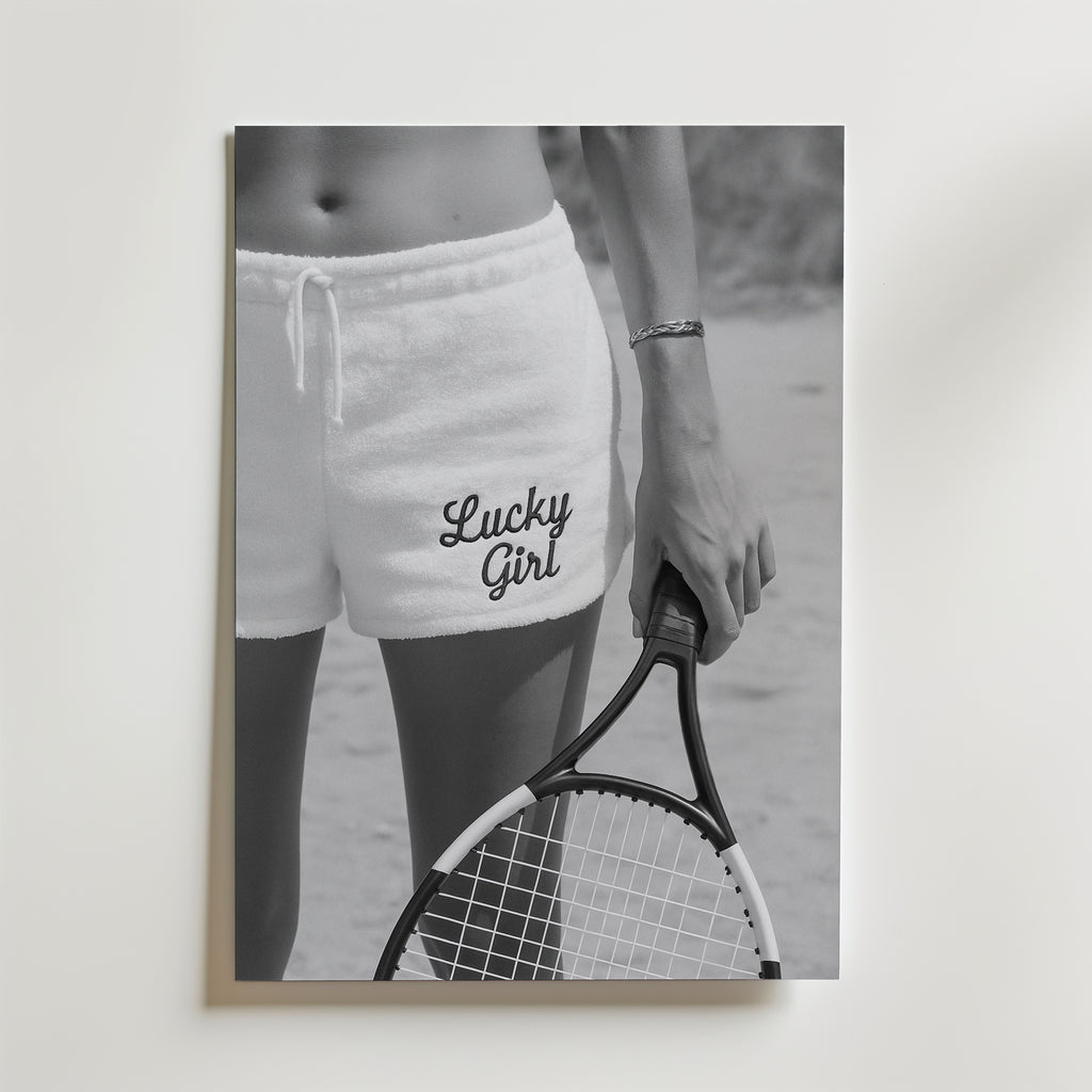 Lucky Girl Tennis Poster – canvas utan passepartout