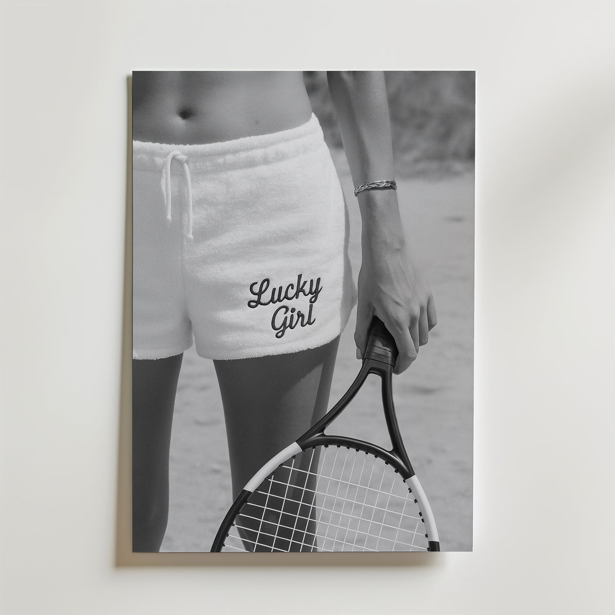 Lucky Girl Tennis Poster – canvas utan passepartout