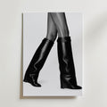 Sleek Leather Boots Poster – canvas utan passepartout