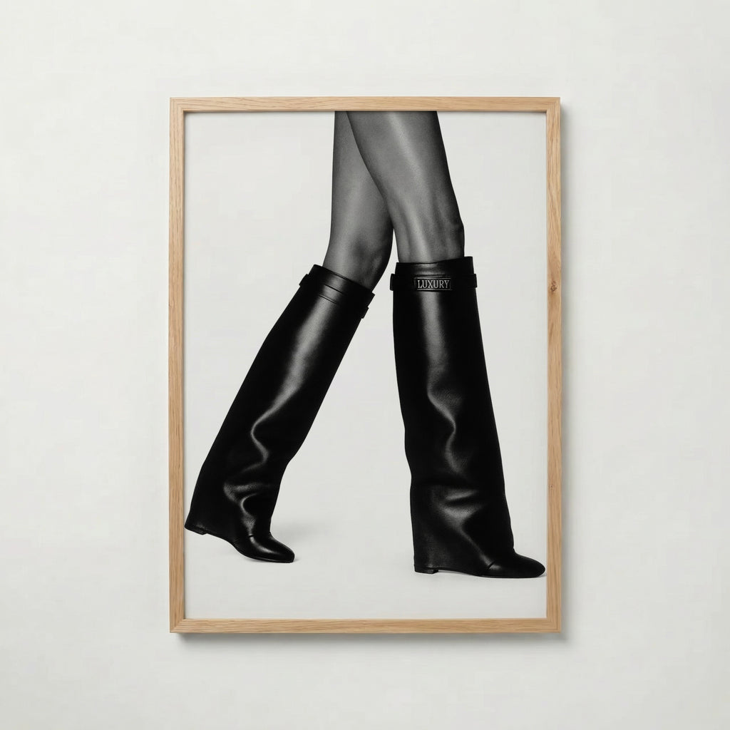 Sleek Leather Boots Poster – ekram