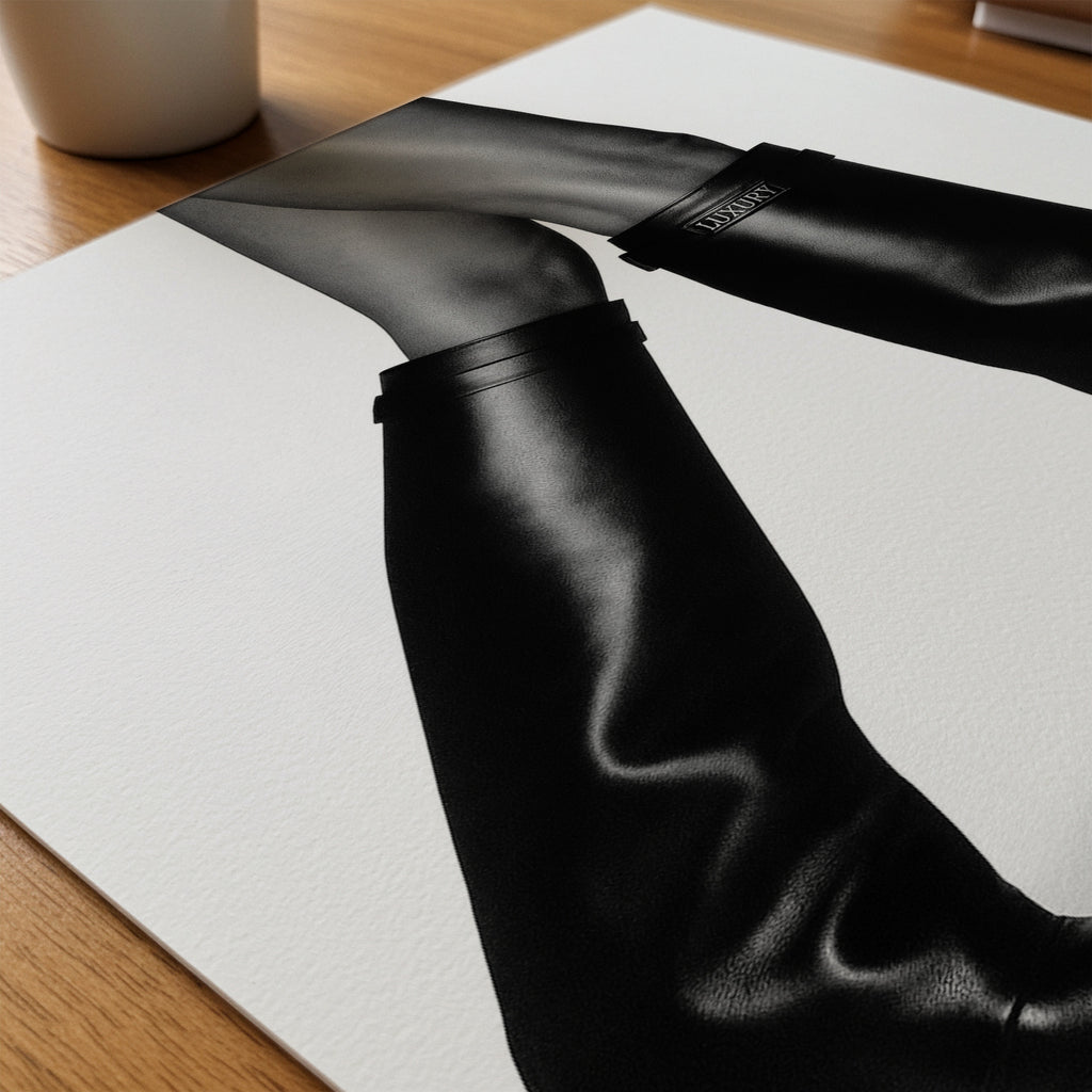 Sleek Leather Boots Poster – närbild på papper