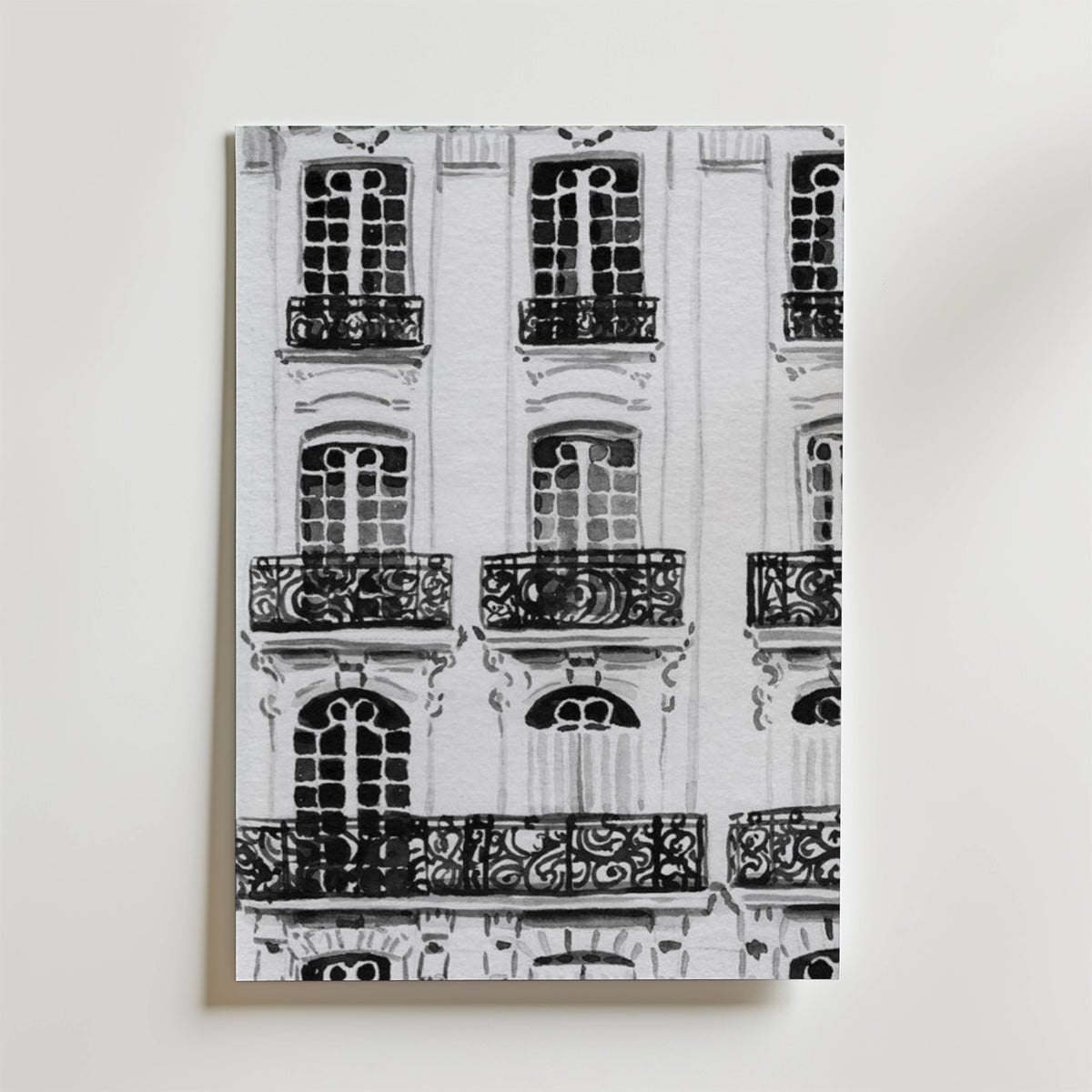 Parisian Balcony – stilfullt konsttryck från Bozetto, tryckt på matt finpapper i hög tryckkvalitet