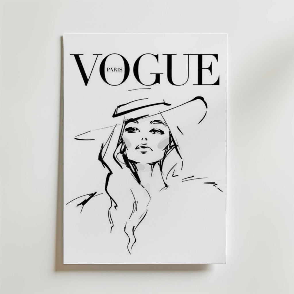 Vogue Paris Sketch – stilfullt konsttryck från Bozetto, tryckt på matt finpapper