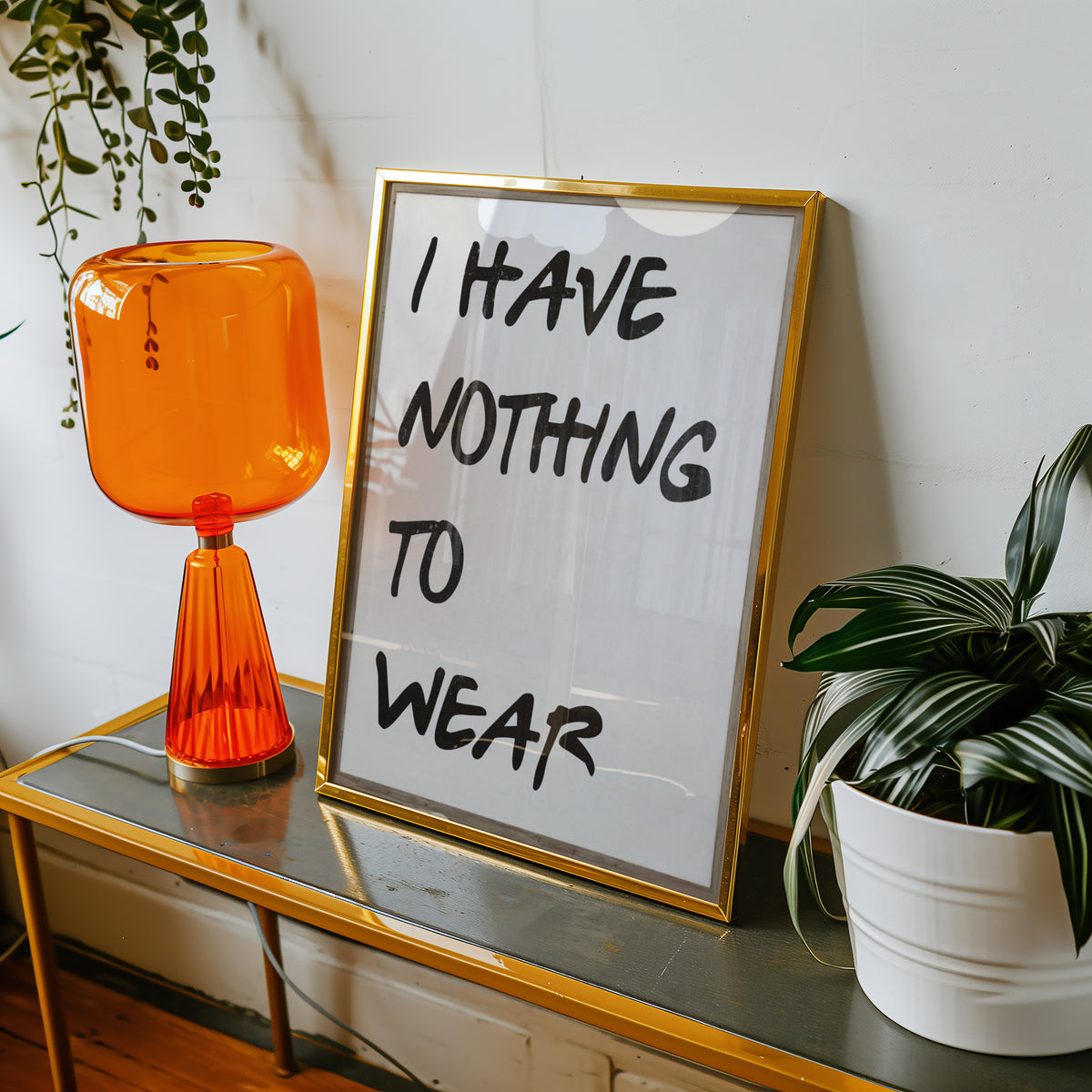 I Have Nothing To Wear poster visualiserad på vägg – från Bozetto i hög kvalitet