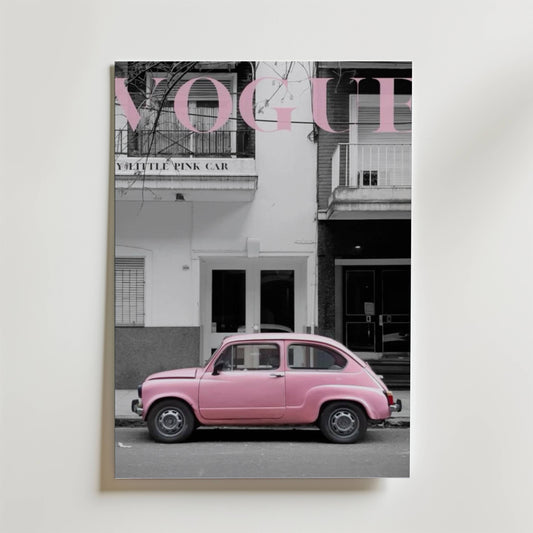 Vogue Pink Car Poster