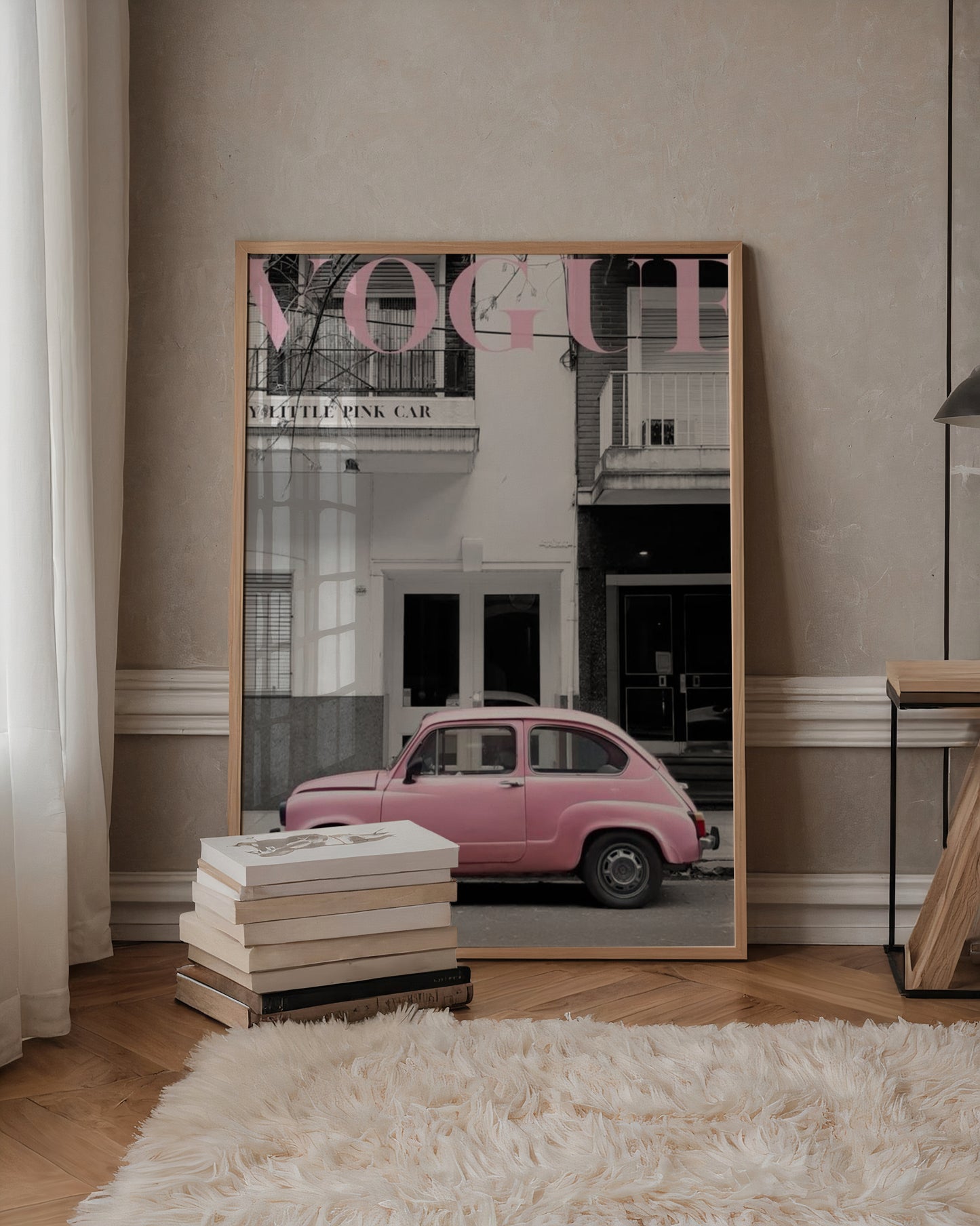 Vogue Pink Car Poster