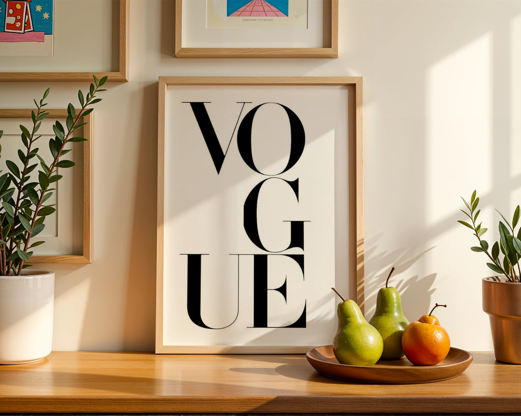 Mockup för Vogue Letters – se hur affischen ser ut inramad på din vägg, Bozetto i hög tryckkvalitet