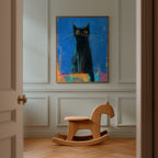 Midnight Whisker Gaze Poster