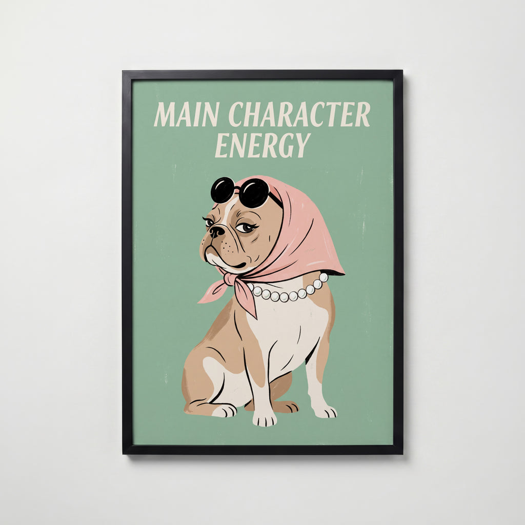 Main Character Energy Poster – svart ram