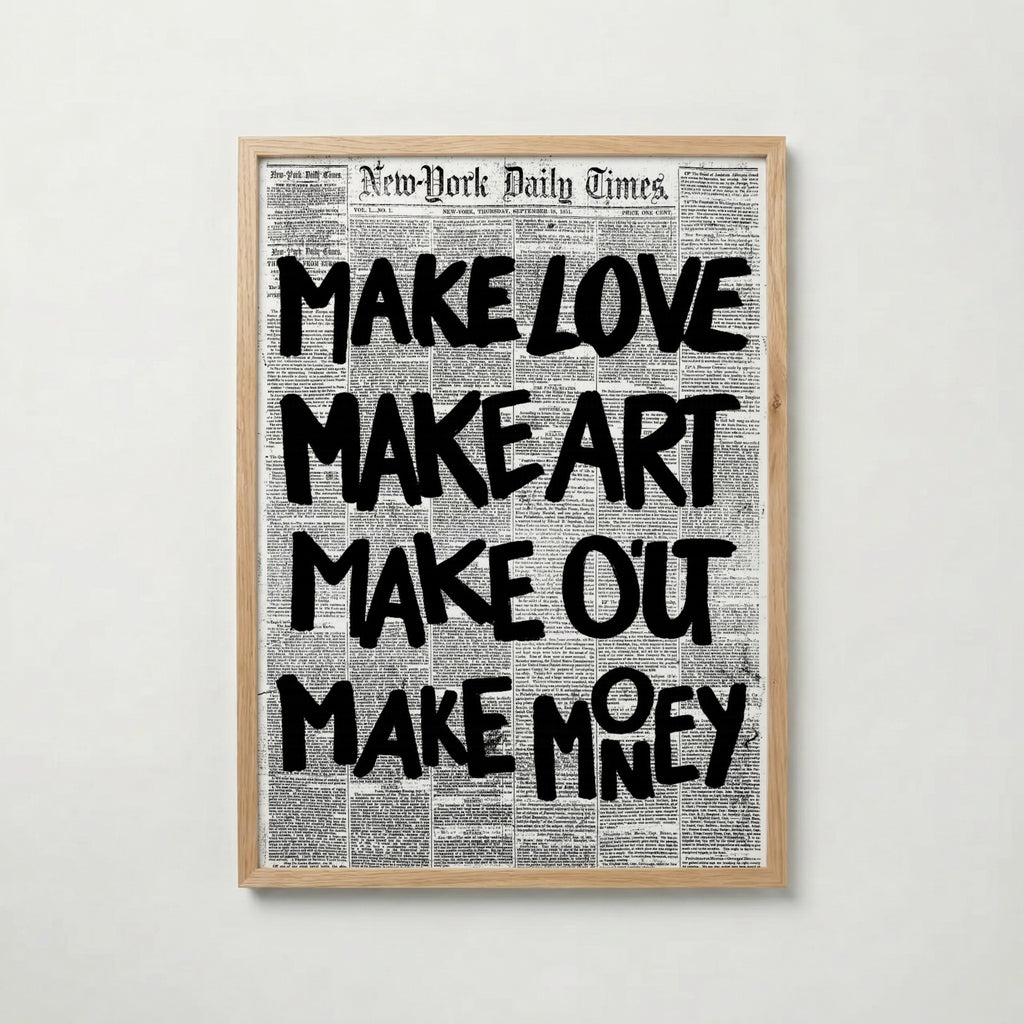 Inked Newsprint Layers Poster – ekram