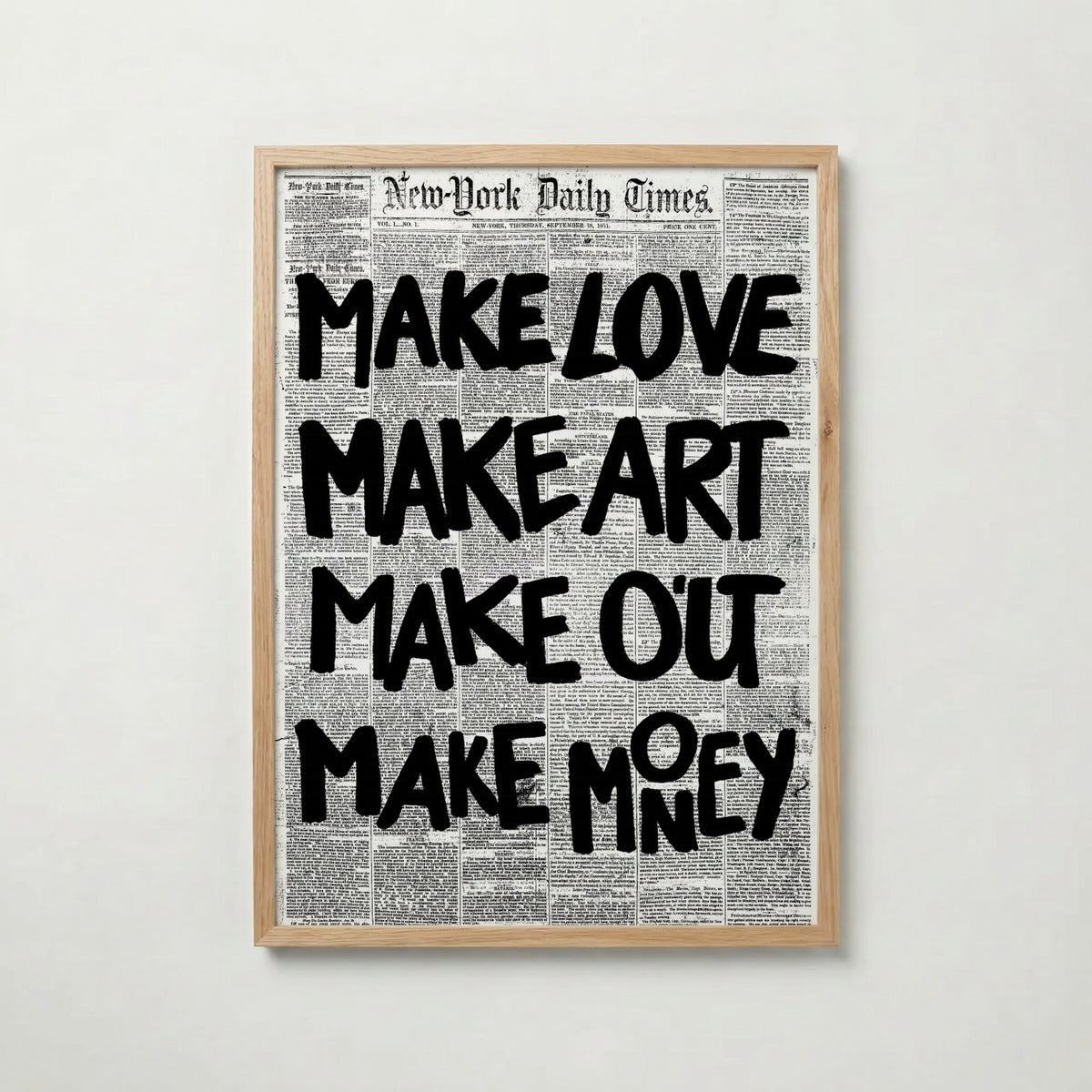 Inked Newsprint Layers Poster – ekram