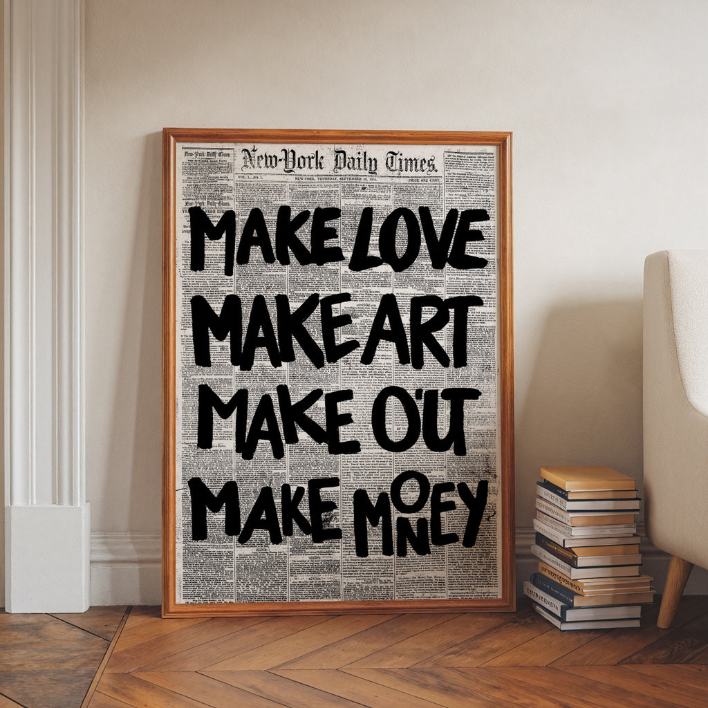 Inked Newsprint Layers Poster – i rum 2