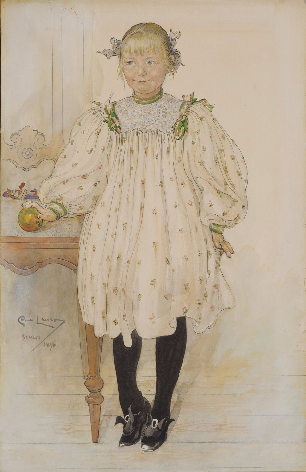 Carl Larsson Martha Winslow as – stilfullt konsttryck från Bozetto, tryckt på matt finpapper
