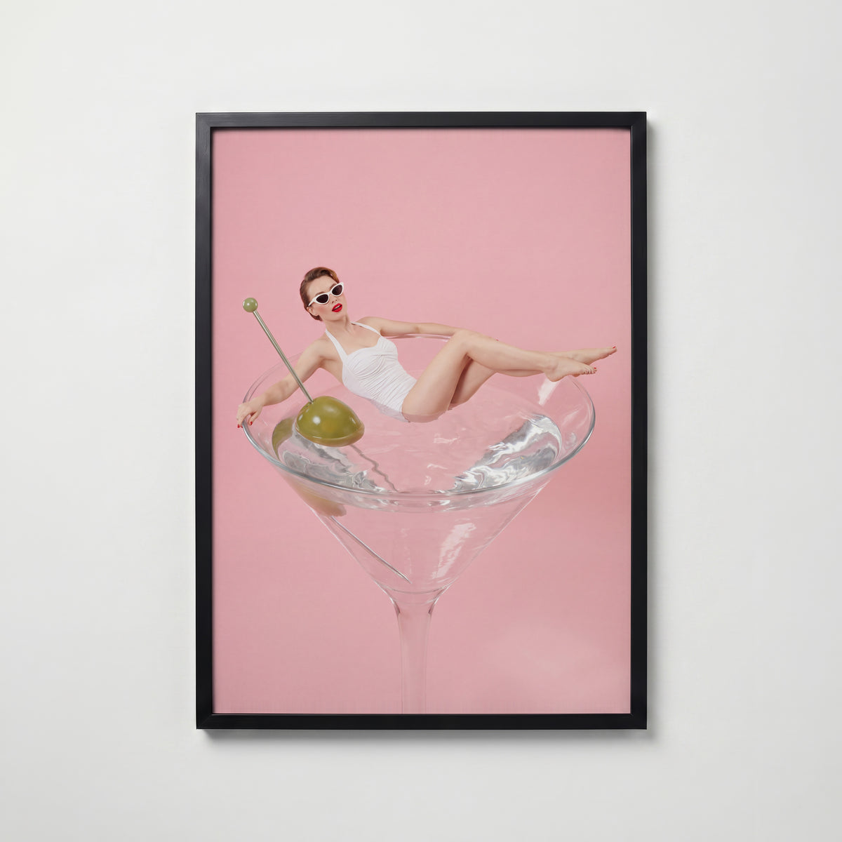 Martini Pool Poster – svart ram