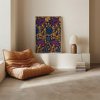 Midnight Peony Poster i rumskomposition med ekram