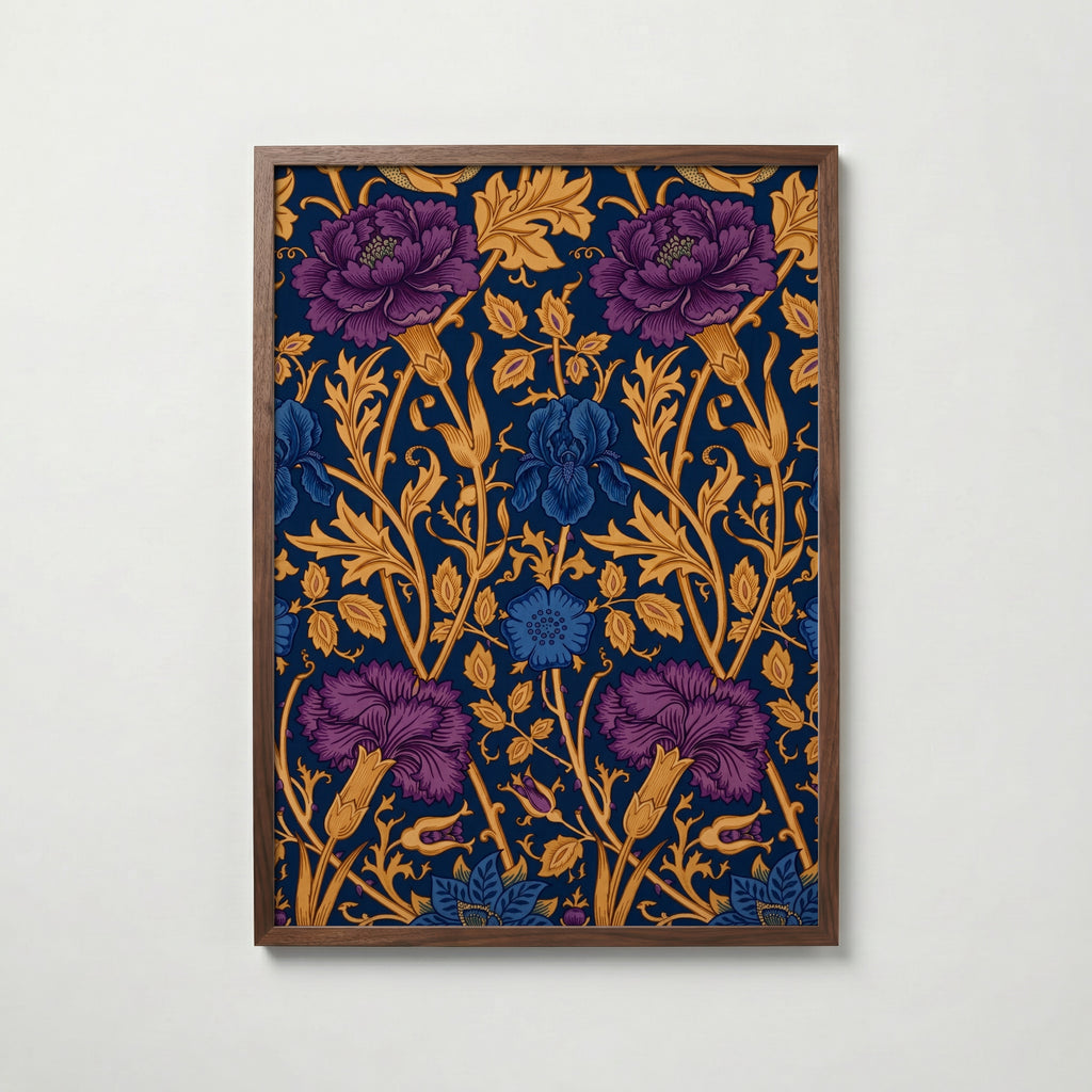 Midnight Peony Poster i vardagsrumsmiljö