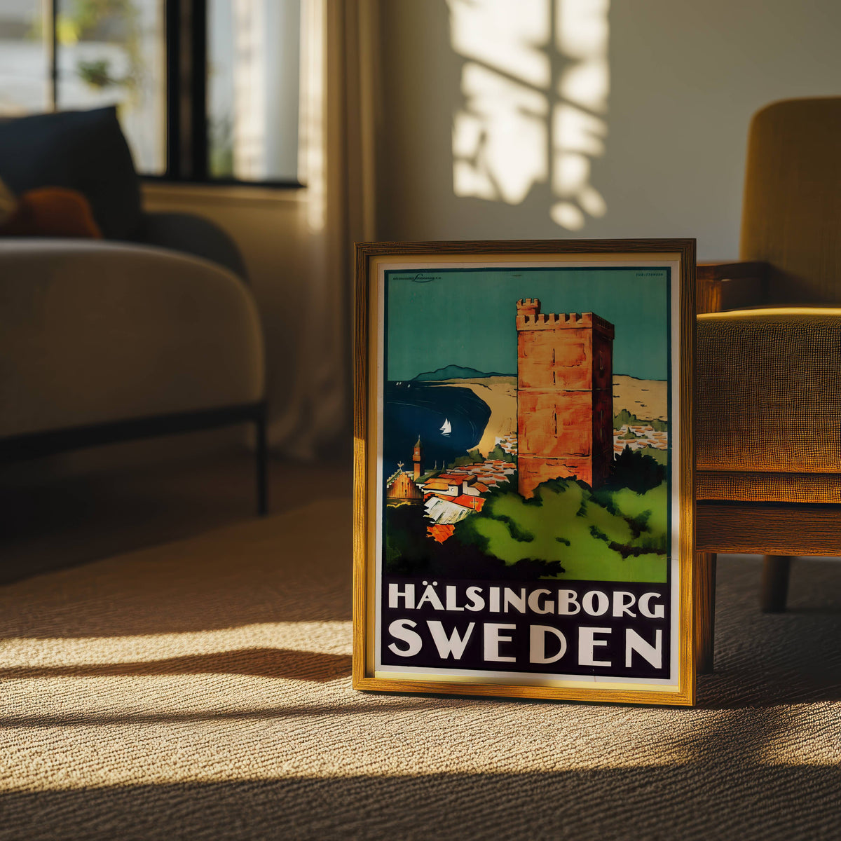 Hälsingborg Sweden Vintage – affisch med stilfullt motiv från Bozetto i hög kvalitet