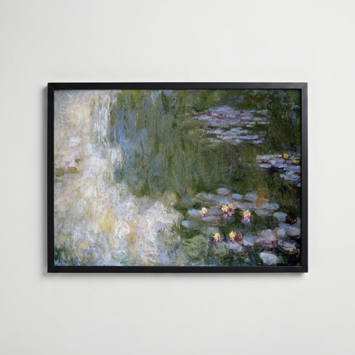 Claude Monet Nymphéas Giverny 1916 affisch i modern svart ram – stark kontrast och stil, Bozetto