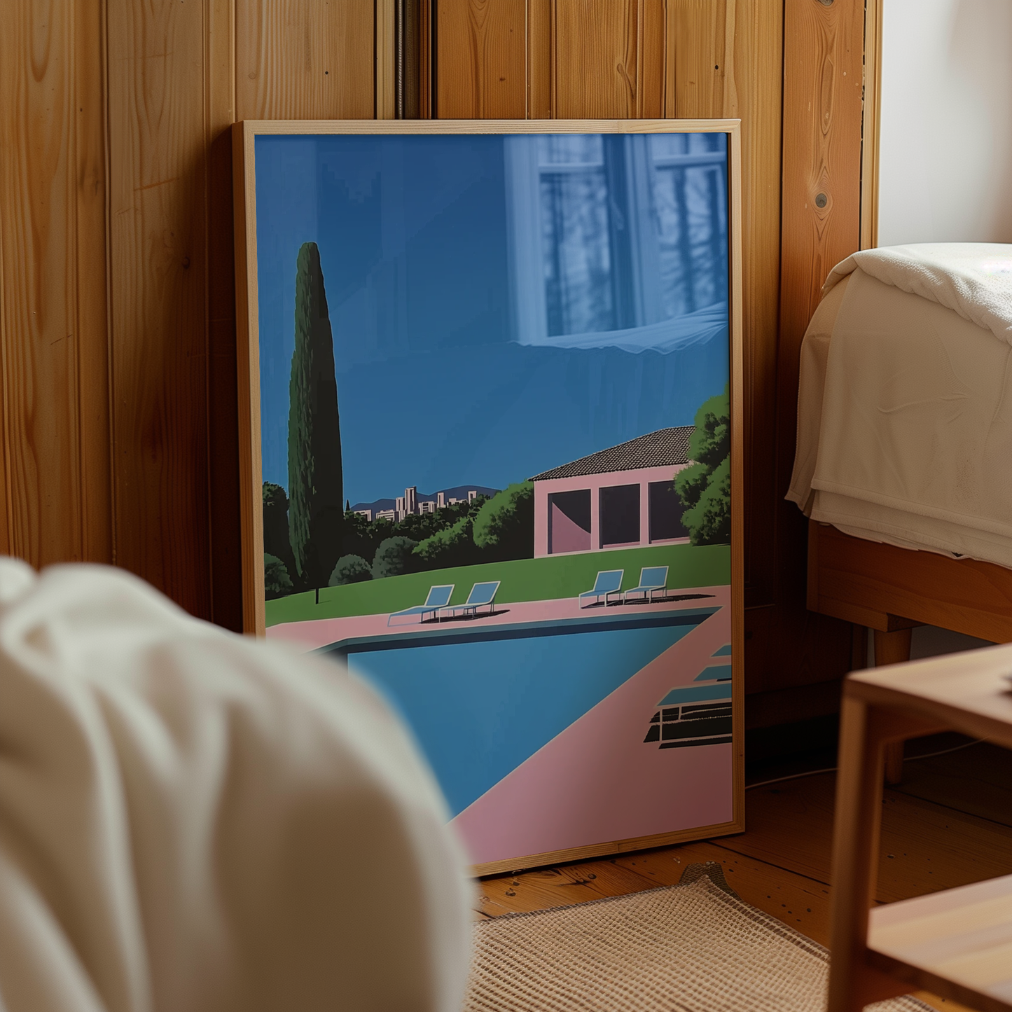 Pink & Blue Retro Hiroshi Poster