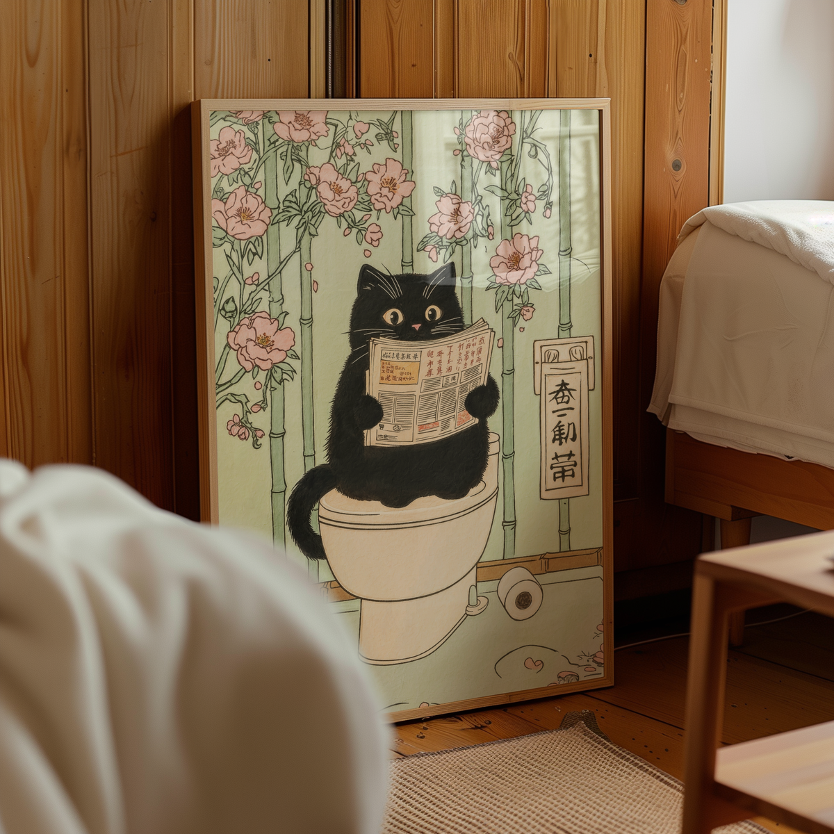 Cat Reading Time poster visad rakt fram – Bozetto affisch i hög tryckkvalitet i hög tryckkvalitet