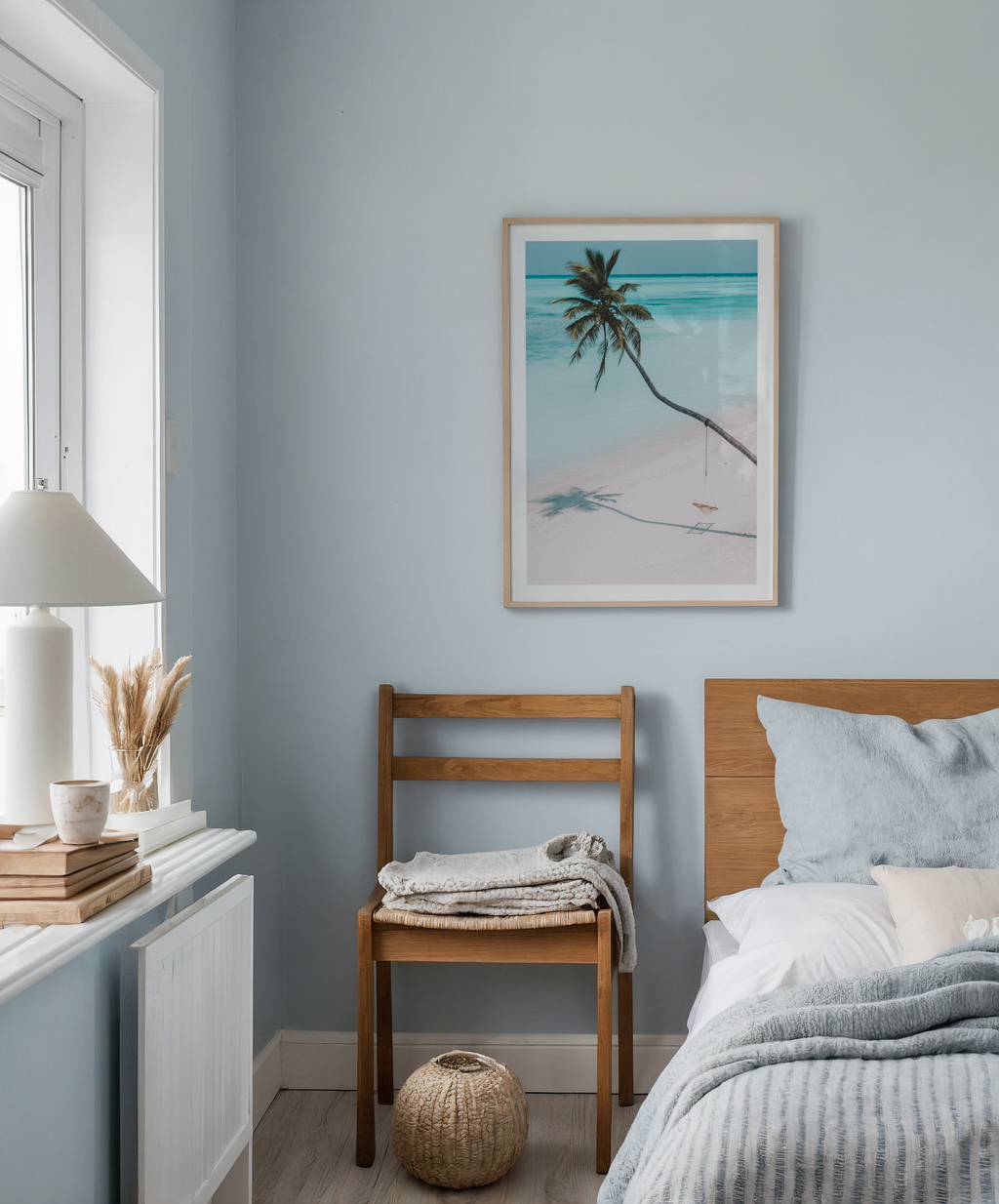 Mockup av Palm Beach Swing affisch på vägg – köp enkelt hos Bozetto i hög kvalitet