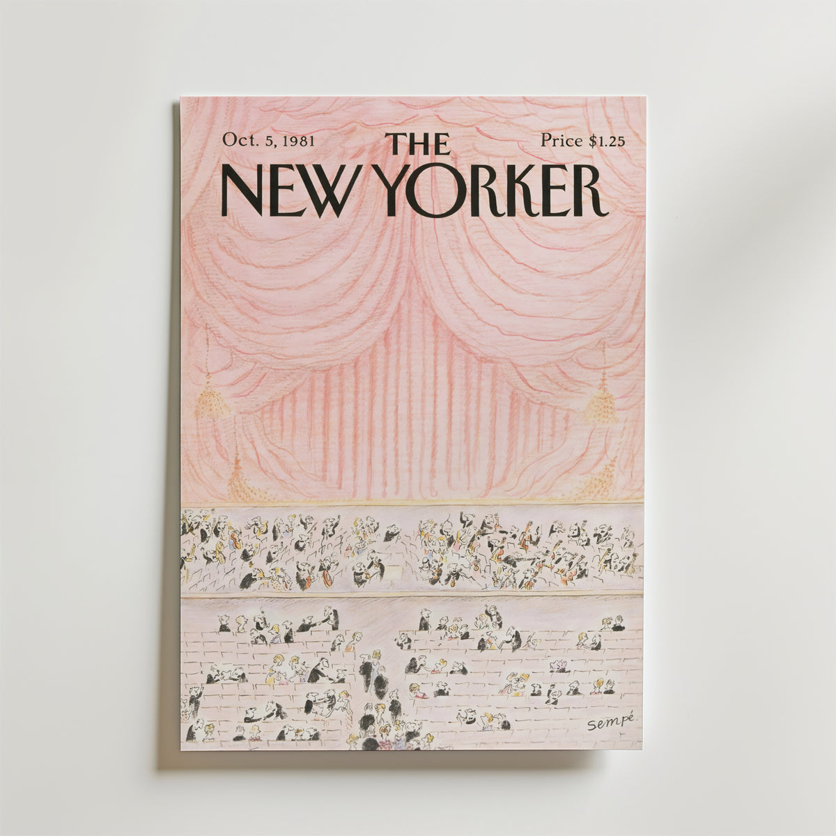New Yorker Grand Curtain 1981 – stilfullt konsttryck från Bozetto, tryckt på matt finpapper