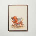Octopus on Holiday Poster – valnötsram