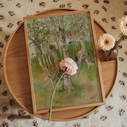 Carl Larsson Nude Boy among Birches Poster