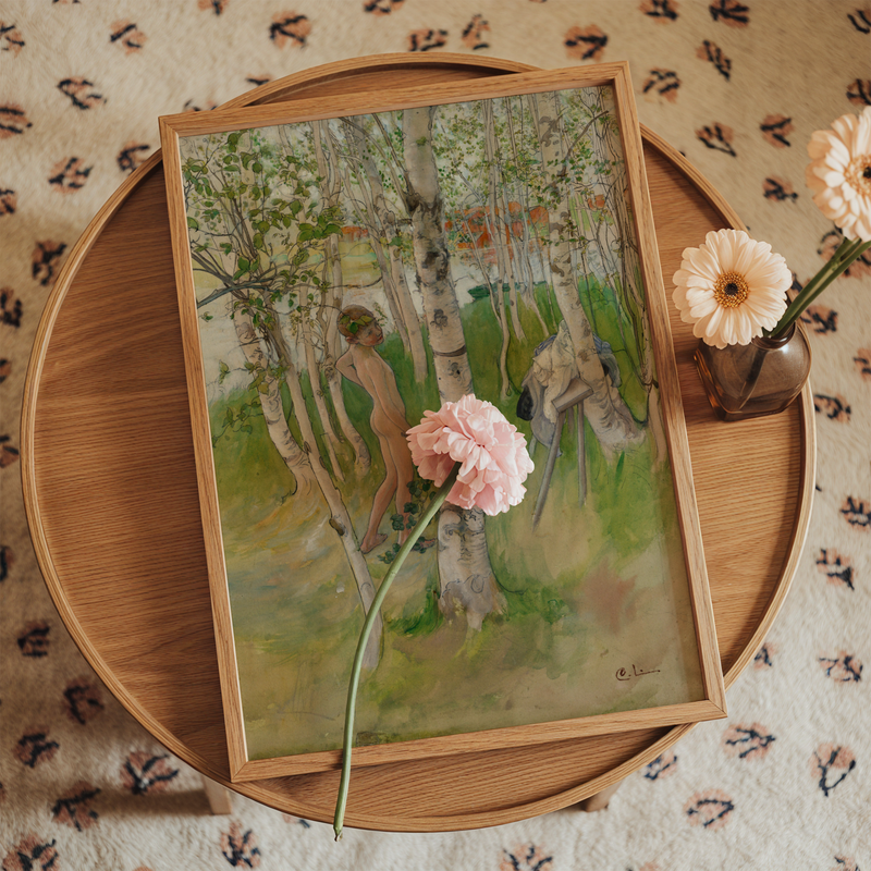 Carl Larsson Nude Boy among Birches Poster