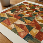 Paul Klee Geometric Owl Poster – närbild på papper